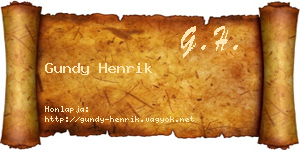Gundy Henrik névjegykártya